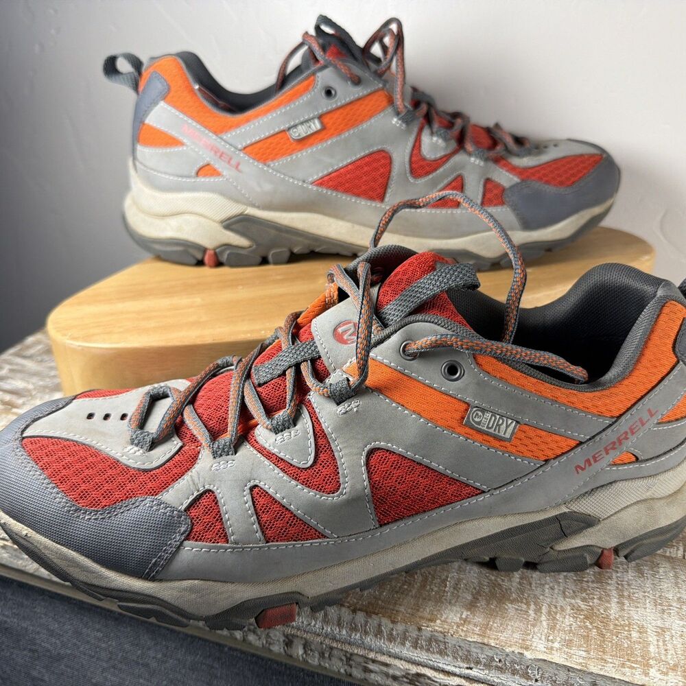 Merrell Moab Edge Mens Hiking Shoes 11.5 Grey Red